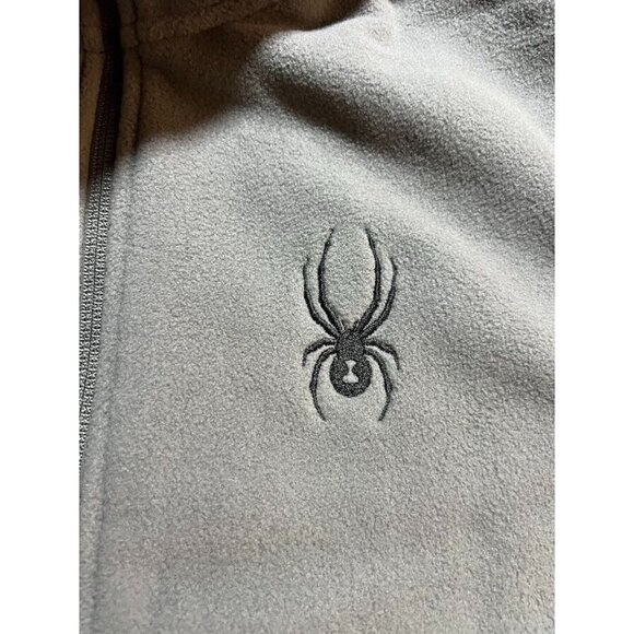 Spyder Fleece Jacket Adult Medium Gray Long Sleeve Full Zip Knit Sweatshirt Mens - Picture 4 of 14